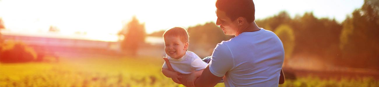 Father playing with son